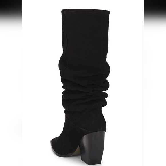 NIB All Saints Roberta Black Suede Boot With Block Heel Size US 9 - Picture 2 of 9